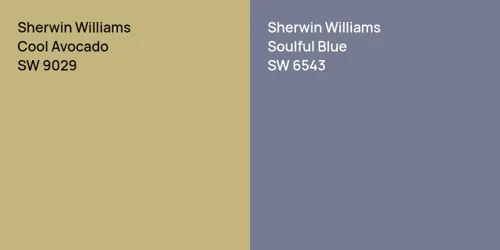 SW 9029 Cool Avocado vs SW 6543 Soulful Blue