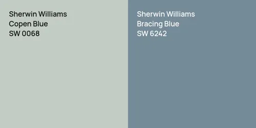 SW 0068 Copen Blue vs SW 6242 Bracing Blue