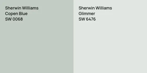 SW 0068 Copen Blue vs SW 6476 Glimmer