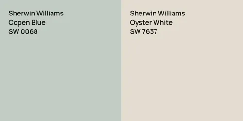 SW 0068 Copen Blue vs SW 7637 Oyster White