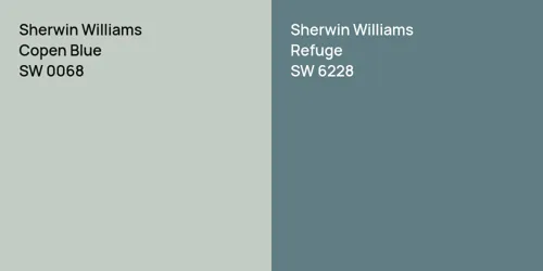 SW 0068 Copen Blue vs SW 6228 Refuge