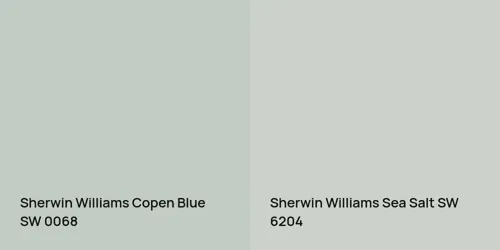 SW 0068 Copen Blue vs SW 6204 Sea Salt