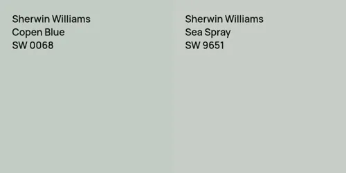 SW 0068 Copen Blue vs SW 9651 Sea Spray