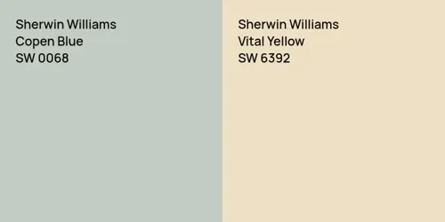 SW 0068 Copen Blue vs SW 6392 Vital Yellow