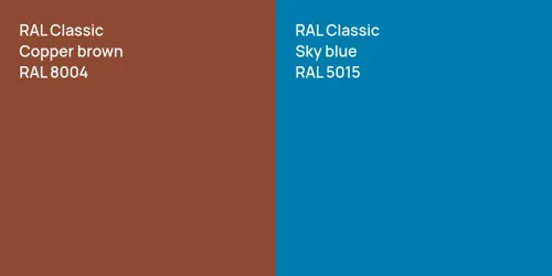 RAL 8004  Copper brown vs RAL 5015  Sky blue