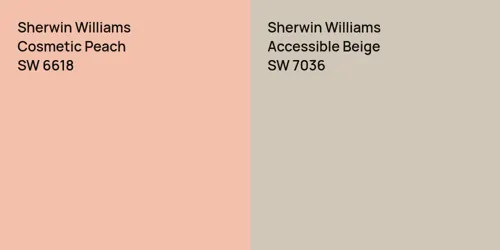 SW 6618 Cosmetic Peach vs SW 7036 Accessible Beige