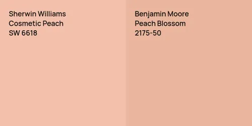 SW 6618 Cosmetic Peach vs 2175-50 Peach Blossom