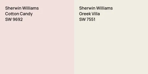 SW 9692 Cotton Candy vs SW 7551 Greek Villa