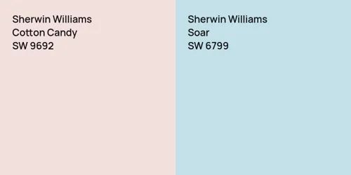 SW 9692 Cotton Candy vs SW 6799 Soar