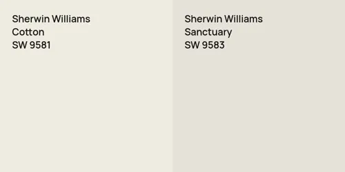 SW 9581 Cotton vs SW 9583 Sanctuary