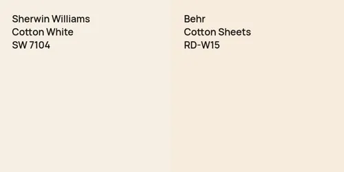 SW 7104 Cotton White vs RD-W15 Cotton Sheets