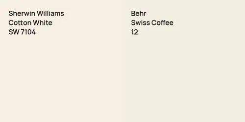 SW 7104 Cotton White vs 12 Swiss Coffee