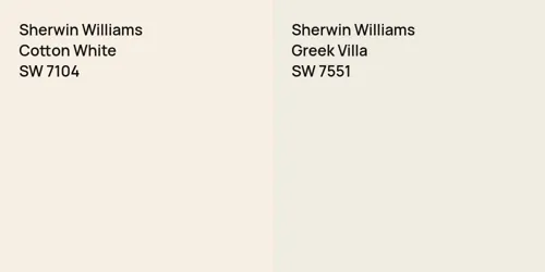 SW 7104 Cotton White vs SW 7551 Greek Villa