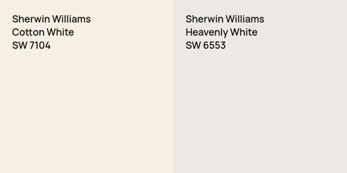 SW 7104 Cotton White vs SW 6553 Heavenly White