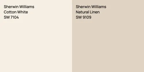 SW 7104 Cotton White vs SW 9109 Natural Linen