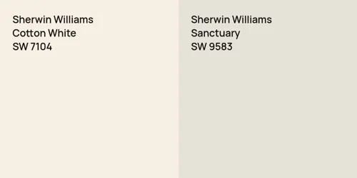 SW 7104 Cotton White vs SW 9583 Sanctuary