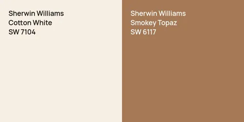 SW 7104 Cotton White vs SW 6117 Smokey Topaz