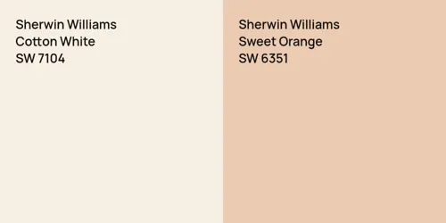 SW 7104 Cotton White vs SW 6351 Sweet Orange