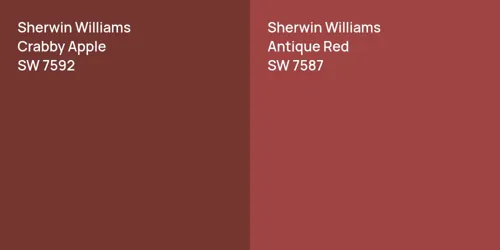 SW 7592 Crabby Apple vs SW 7587 Antique Red