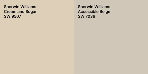 SW 9507 Cream and Sugar vs SW 7036 Accessible Beige