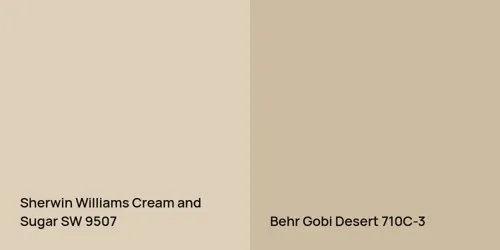 SW 9507 Cream and Sugar vs 710C-3 Gobi Desert