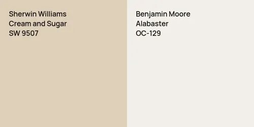 SW 9507 Cream and Sugar vs OC-129 Alabaster