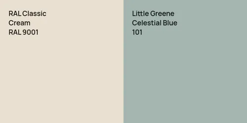 RAL 9001  Cream vs 101 Celestial Blue