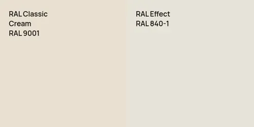 RAL 9001  Cream vs RAL 840-1 