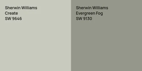 SW 9646 Create vs SW 9130 Evergreen Fog