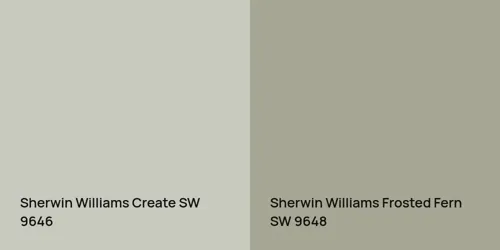 SW 9646 Create vs SW 9648 Frosted Fern