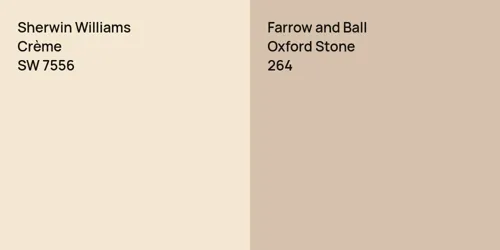 SW 7556 Crème vs 264 Oxford Stone