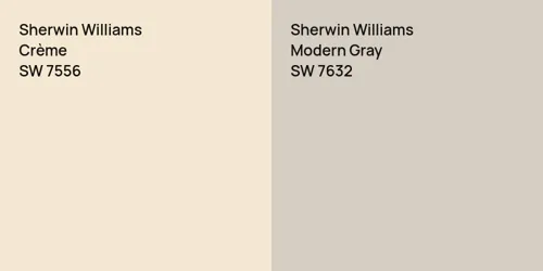 SW 7556 Crème vs SW 7632 Modern Gray