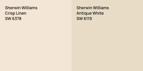 SW 6378 Crisp Linen vs SW 6119 Antique White