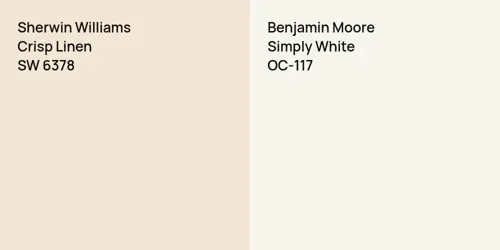 SW 6378 Crisp Linen vs OC-117 Simply White