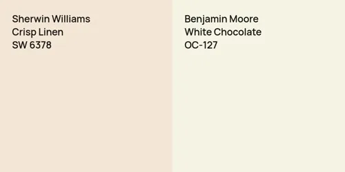 SW 6378 Crisp Linen vs OC-127 White Chocolate