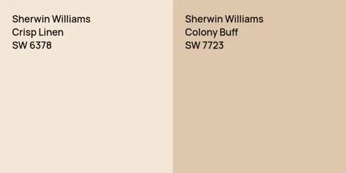 SW 6378 Crisp Linen vs SW 7723 Colony Buff