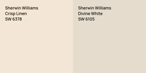 SW 6378 Crisp Linen vs SW 6105 Divine White