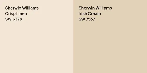 SW 6378 Crisp Linen vs SW 7537 Irish Cream