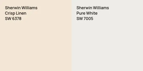 SW 6378 Crisp Linen vs SW 7005 Pure White