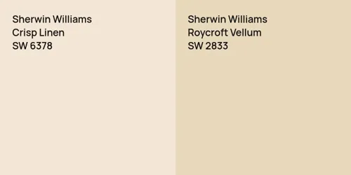 SW 6378 Crisp Linen vs SW 2833 Roycroft Vellum