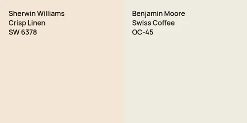 SW 6378 Crisp Linen vs OC-45 Swiss Coffee