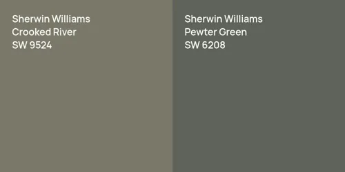 SW 9524 Crooked River vs SW 6208 Pewter Green