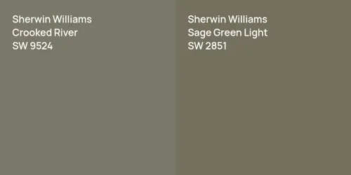 SW 9524 Crooked River vs SW 2851 Sage Green Light