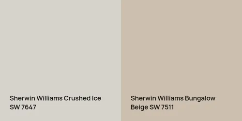 SW 7647 Crushed Ice vs SW 7511 Bungalow Beige