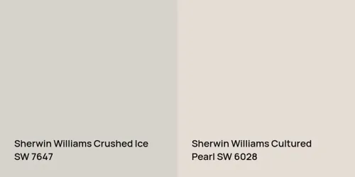 SW 7647 Crushed Ice vs SW 6028 Cultured Pearl