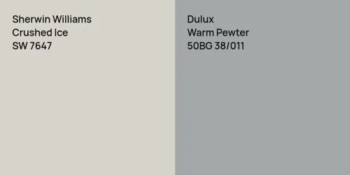 SW 7647 Crushed Ice vs 50BG 38/011 Warm Pewter