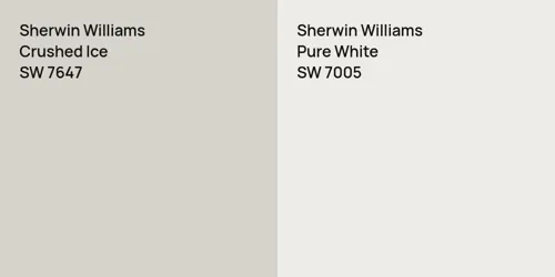 SW 7647 Crushed Ice vs SW 7005 Pure White