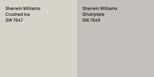 SW 7647 Crushed Ice vs SW 7649 Silverplate