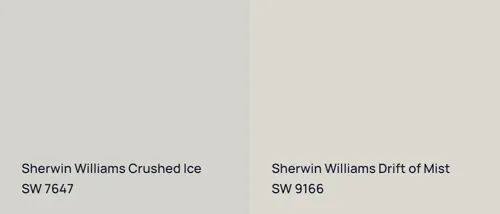 SW 7647 Crushed Ice vs SW 9166 Drift of Mist