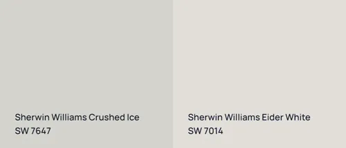 SW 7647 Crushed Ice vs SW 7014 Eider White